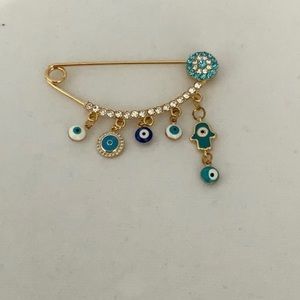 Big Bold Brooch, Luxury Evil Eye Pin, Large Chunky